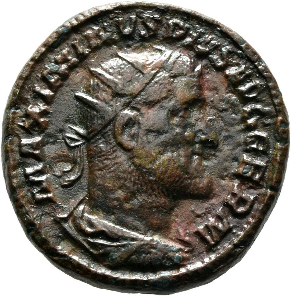 Maximinus Thrax, copper-alloy dupondius, collection photograph Mainz-ID661, obverse