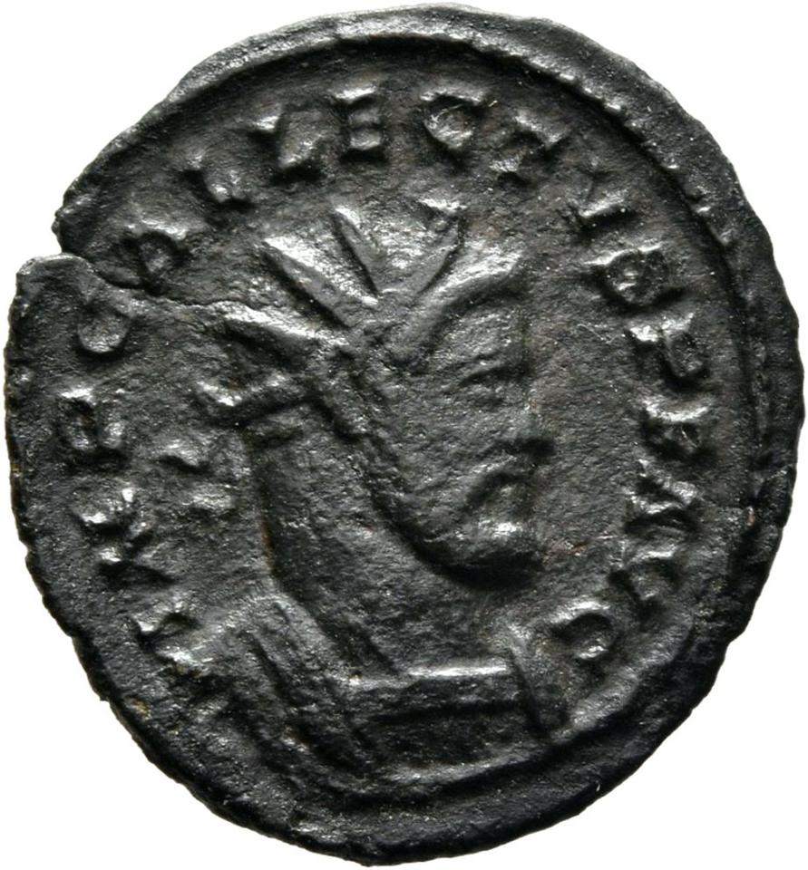 Allectus, silver quinarius, collection photograph Mainz-ID940, obverse