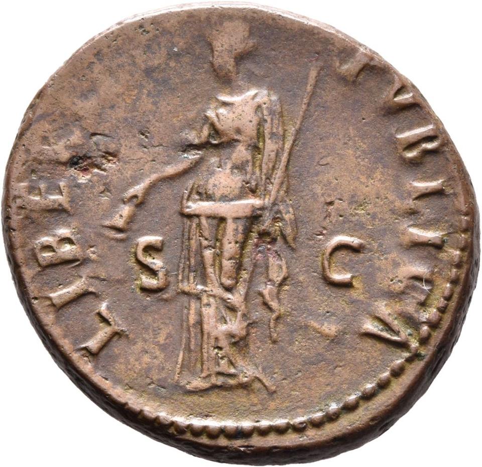 Nerva, copper-alloy as, collection photograph Mainz-ID189, reverse