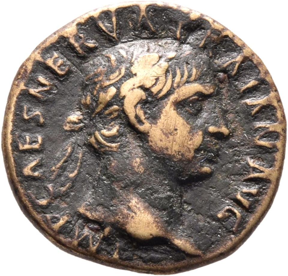 Trajan, copper-alloy semis, collection photograph Mainz-ID209, obverse