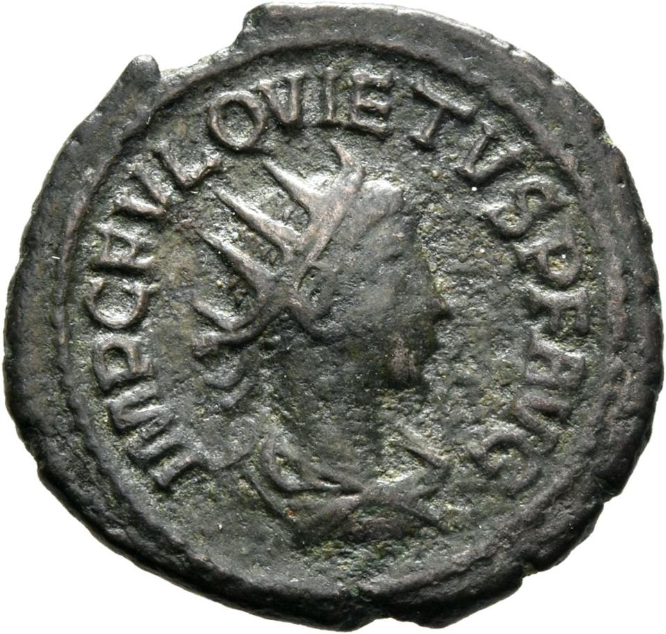 Quietus, silver antoninianus, collection photograph Mainz-ID770, obverse
