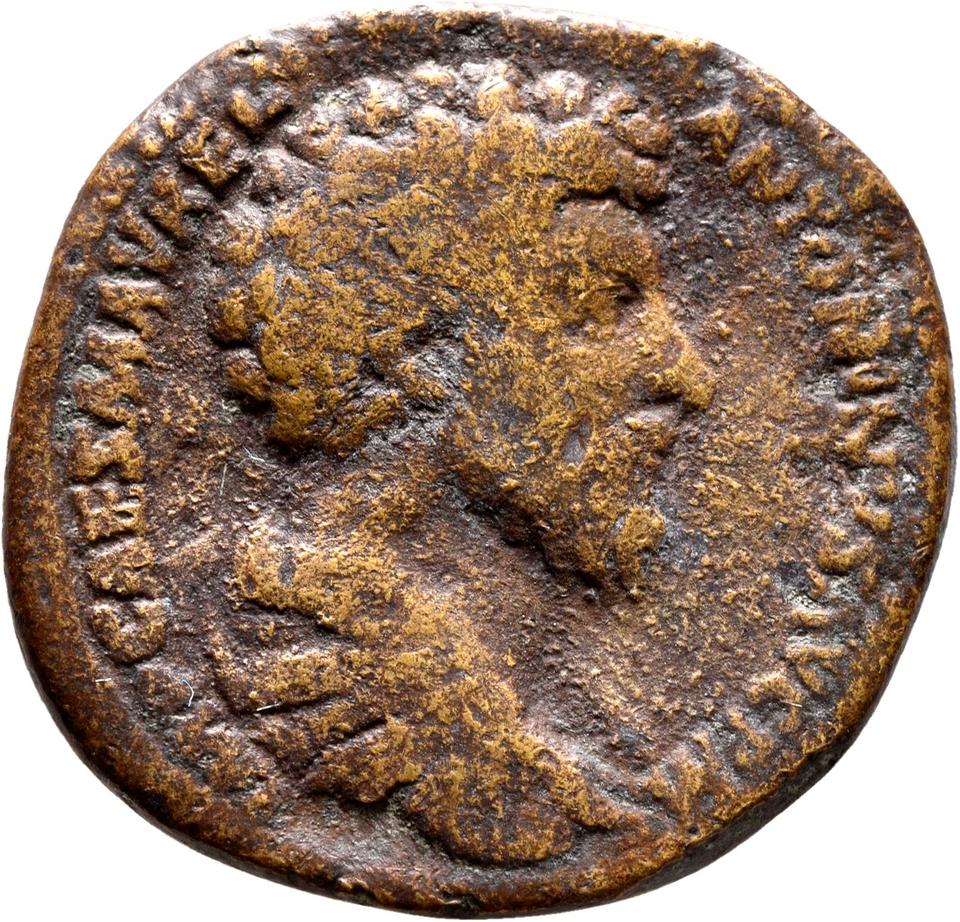 Marcus Aurelius, copper-alloy sestertius, collection photograph Mainz-ID1077, obverse