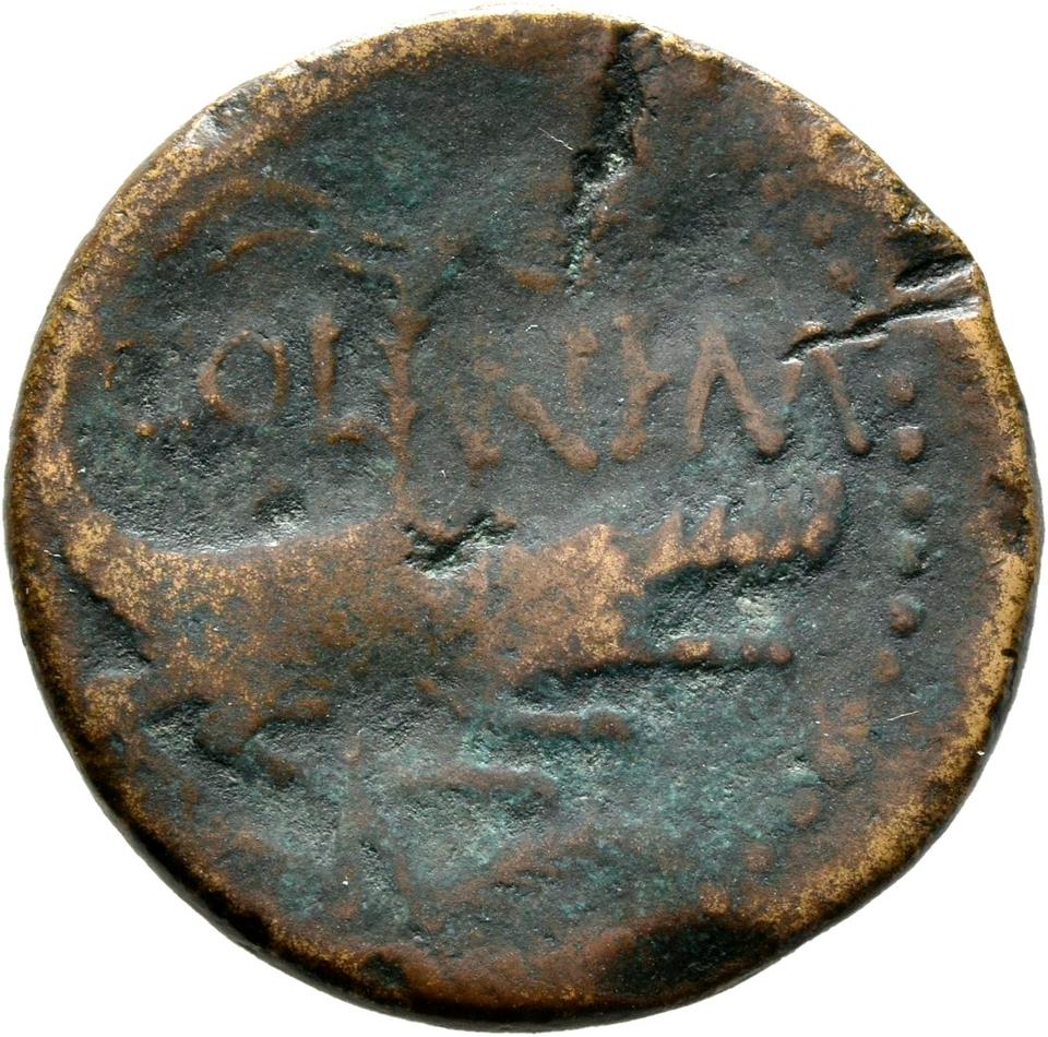 Augustus, copper-alloy dupondius, collection photograph Mainz-ID466, reverse