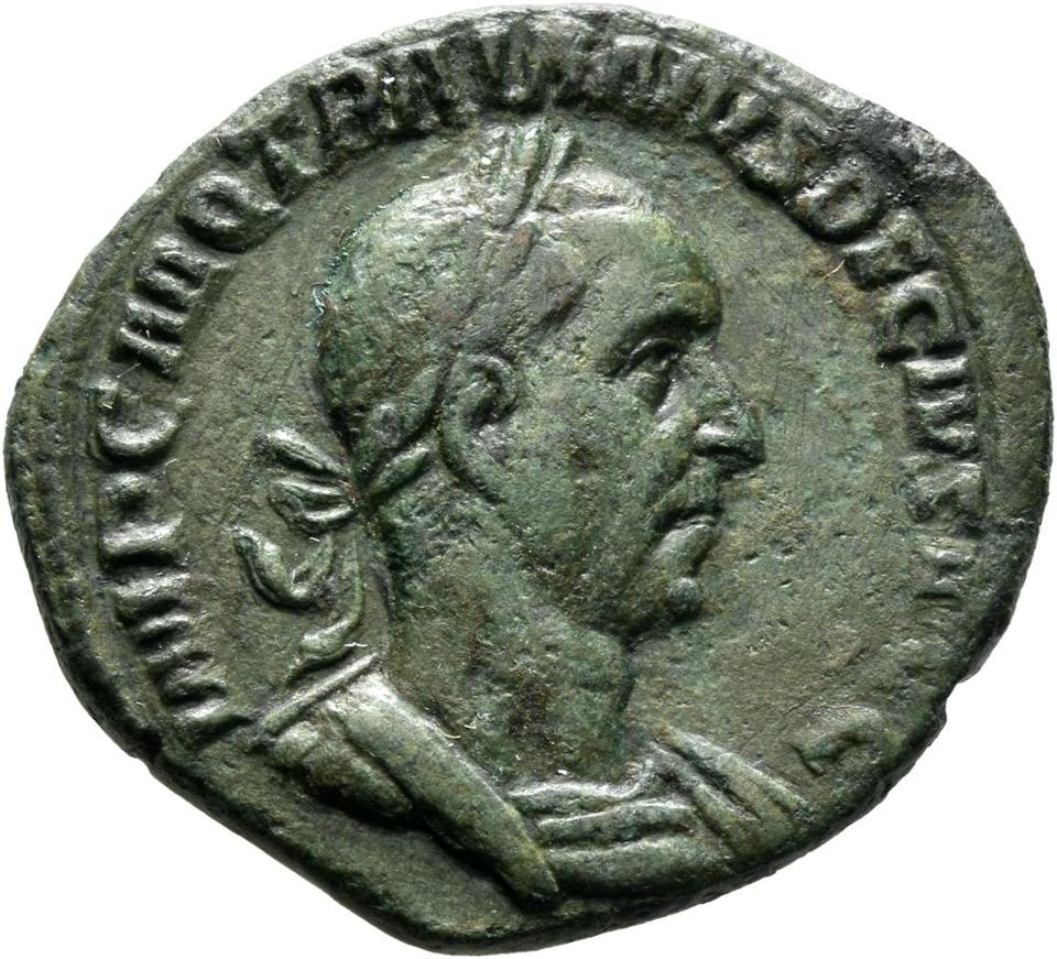 Trajan Decius, copper-alloy as, collection photograph Mainz-ID734, obverse