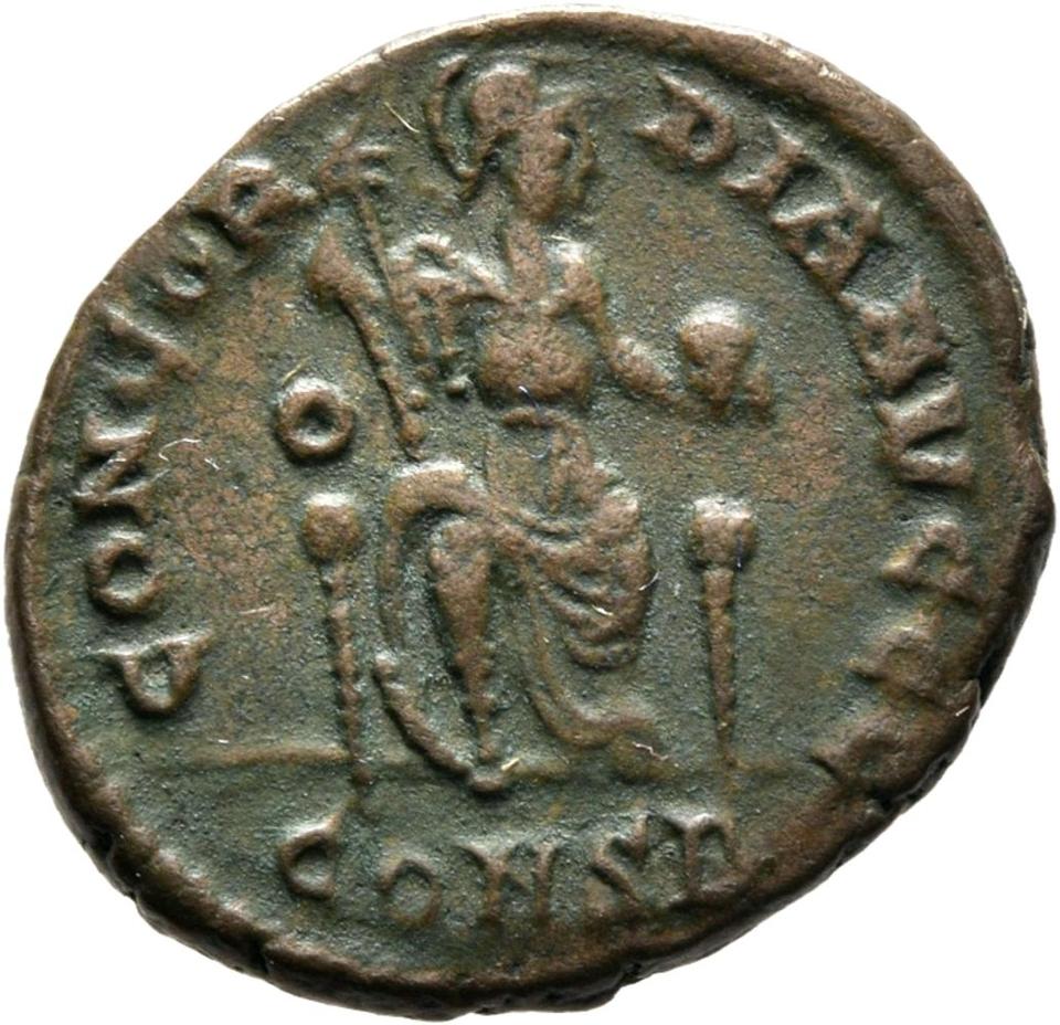 Theodosius I, copper-alloy ae3, collection photograph Mainz-ID951, reverse