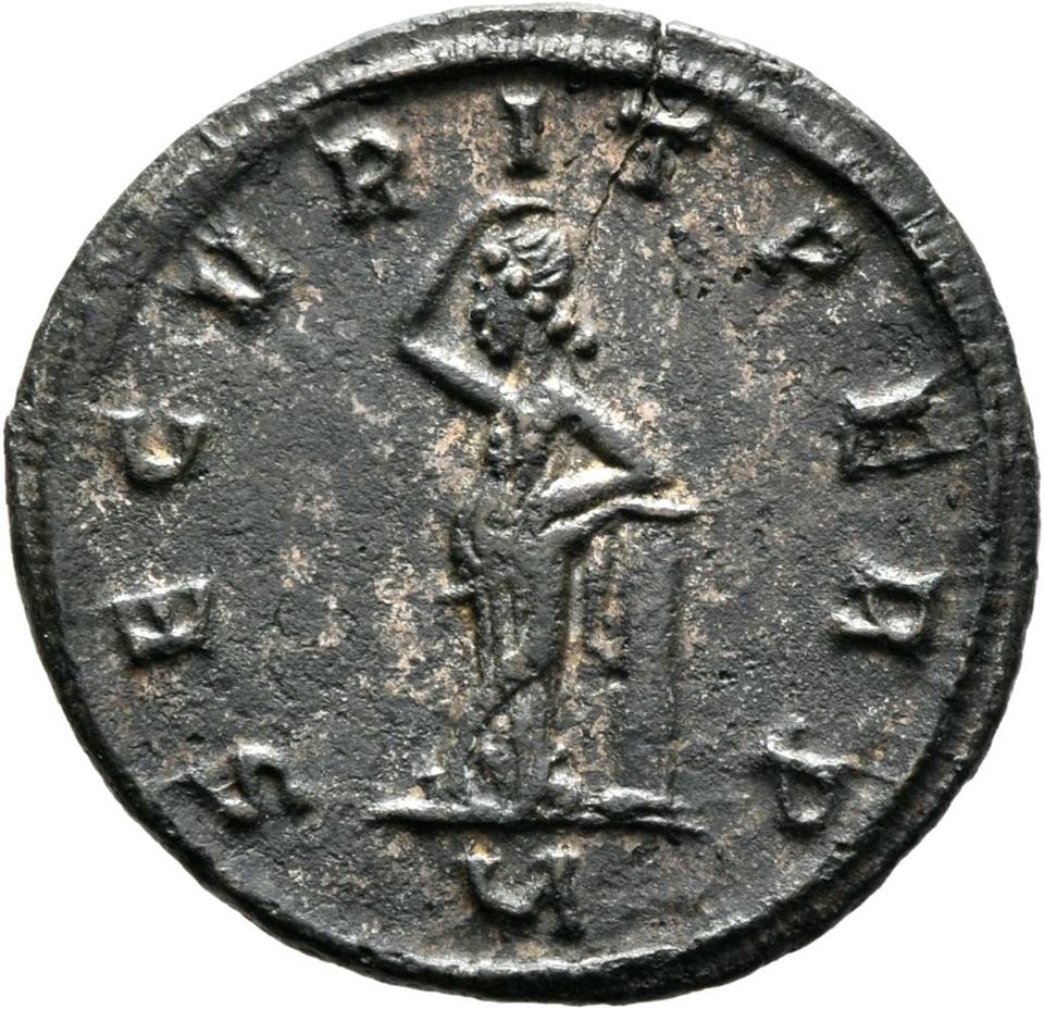 Marcus Claudius Tacitus, silver antoninianus, collection photograph Mainz-ID179, reverse