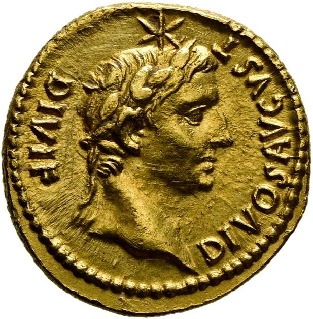 Tiberius, Gold aureus, collection photograph Hamburg-ID2775, reverse