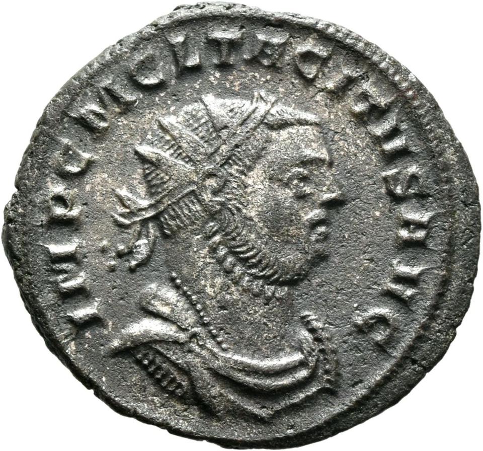 Marcus Claudius Tacitus, silver antoninianus, collection photograph Mainz-ID845, obverse