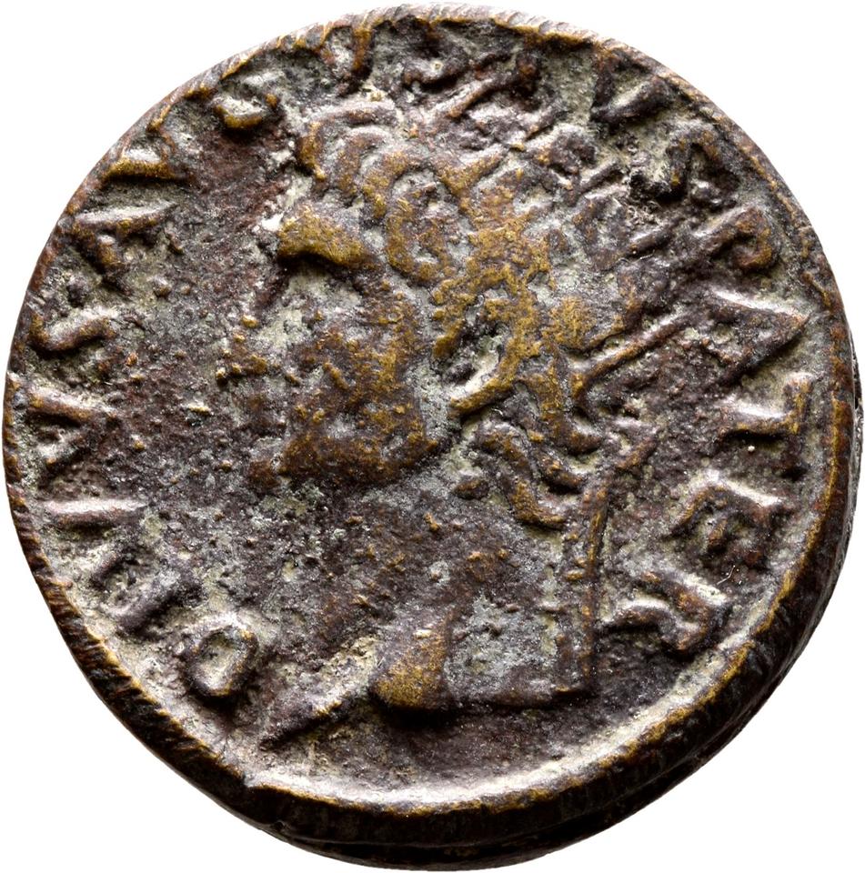 Tiberius, copper-alloy dupondius, collection photograph Mainz-ID1076, obverse