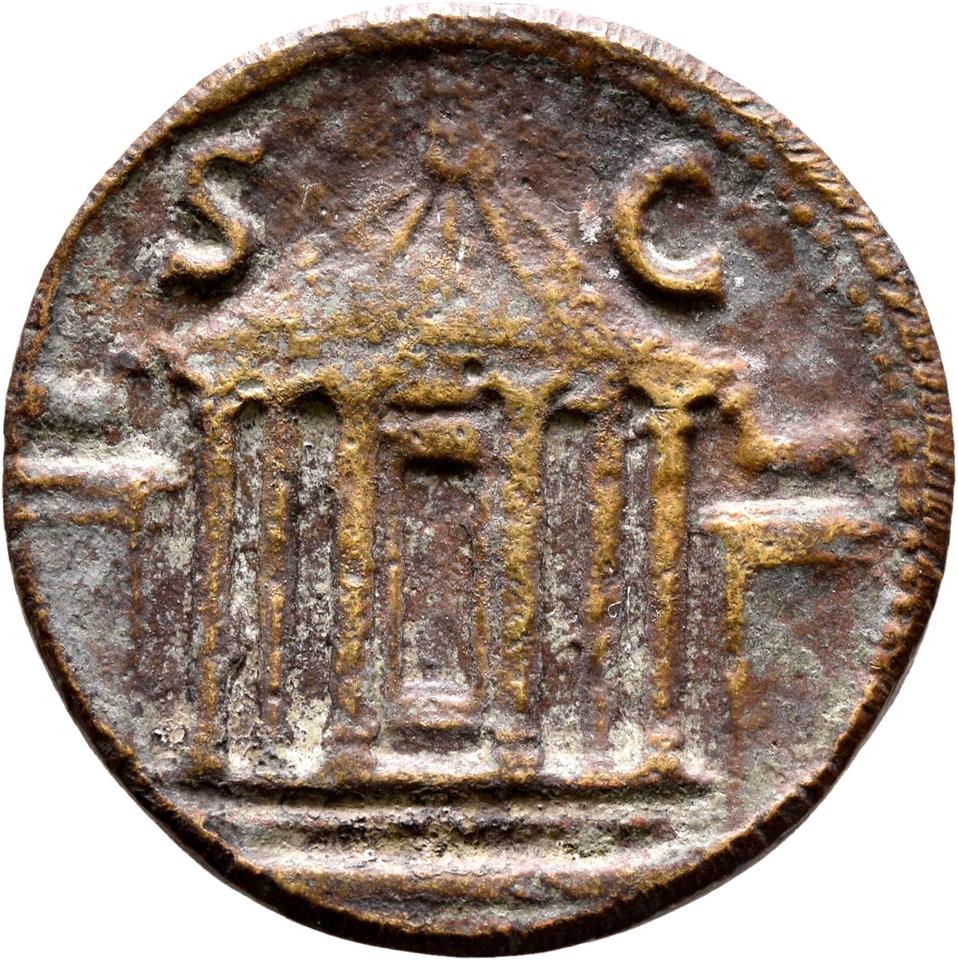 Tiberius, copper-alloy dupondius, collection photograph Mainz-ID1076, reverse