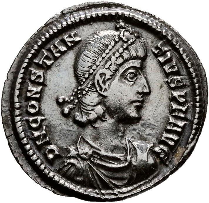 Constantius II, silver siliqua, collection photograph Hamburg-ID2040, obverse