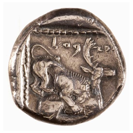 Azbaal of Citium, silver stater, collection photograph ANS-1944.100.57961, reverse