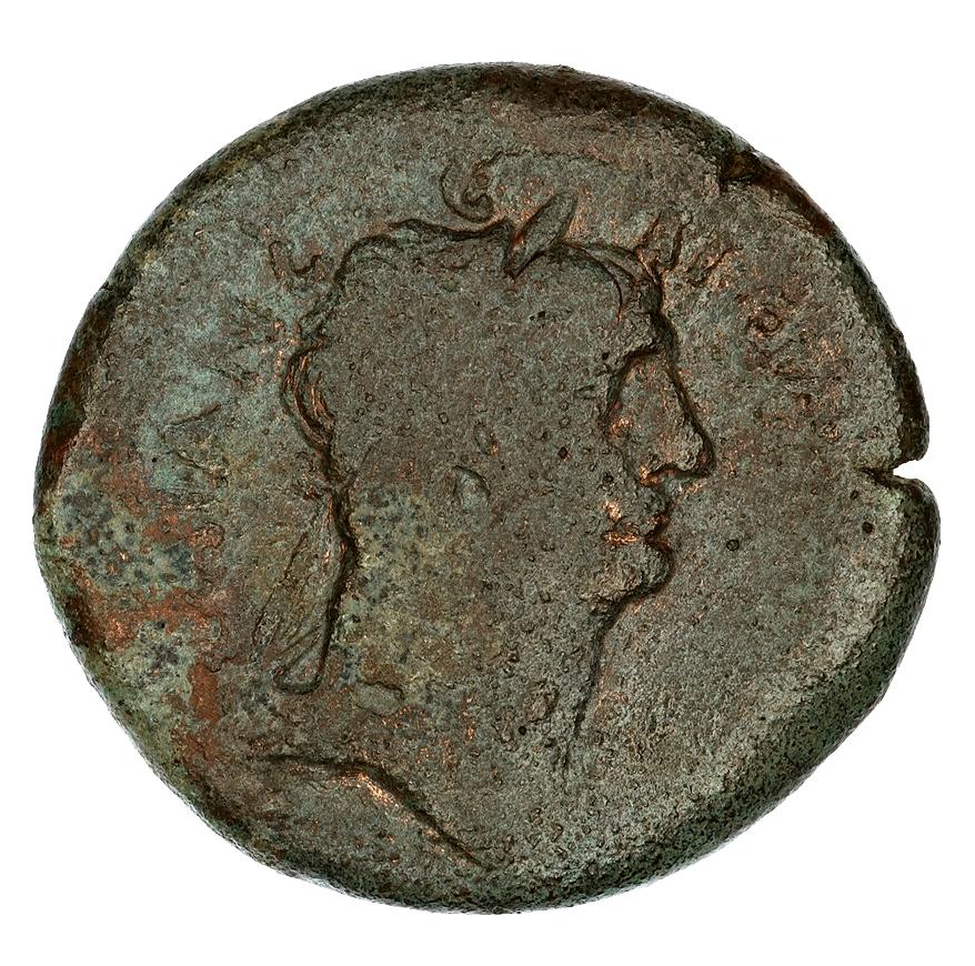 Trajan, copper-alloy drachma, collection photograph ANS-1944.100.55445, obverse