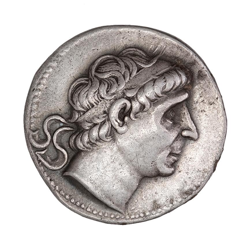 Antiochus II Theos, silver tetradrachm, collection photograph ANS-1944.100.71545, obverse