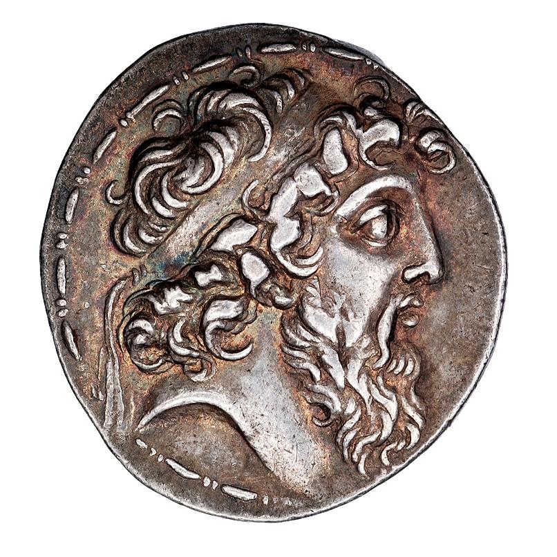 Demetrius II Nicator, silver tetradrachm, collection photograph ANS-1948.19.2449, obverse