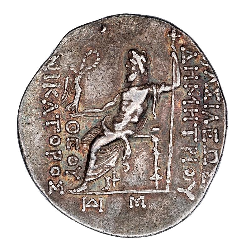 Demetrius II Nicator, silver tetradrachm, collection photograph ANS-1948.19.2449, reverse