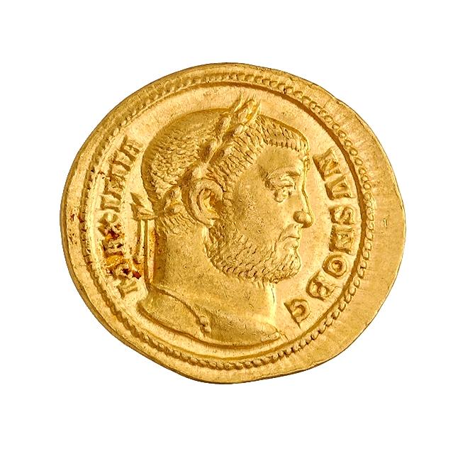 Galerius, gold aureus, collection photograph ANS-1944.100.5858, obverse