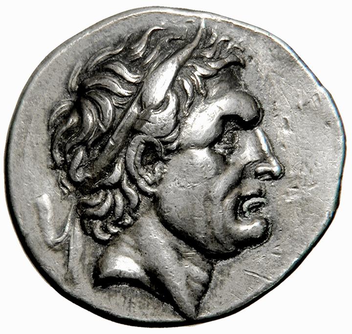 Antiochus I Soter, silver tetradrachm, collection photograph ANS-1967.152.671, obverse