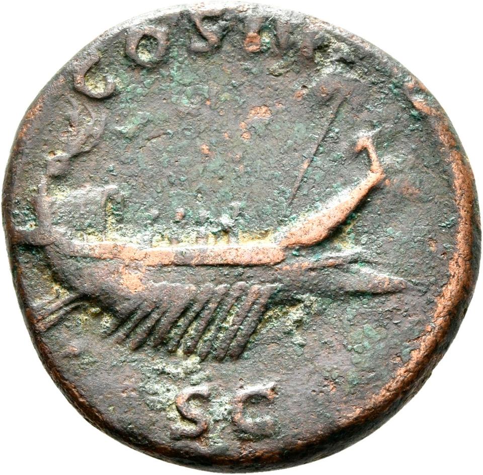 Hadrian, copper-alloy as, collection photograph Rostock-ID231, reverse