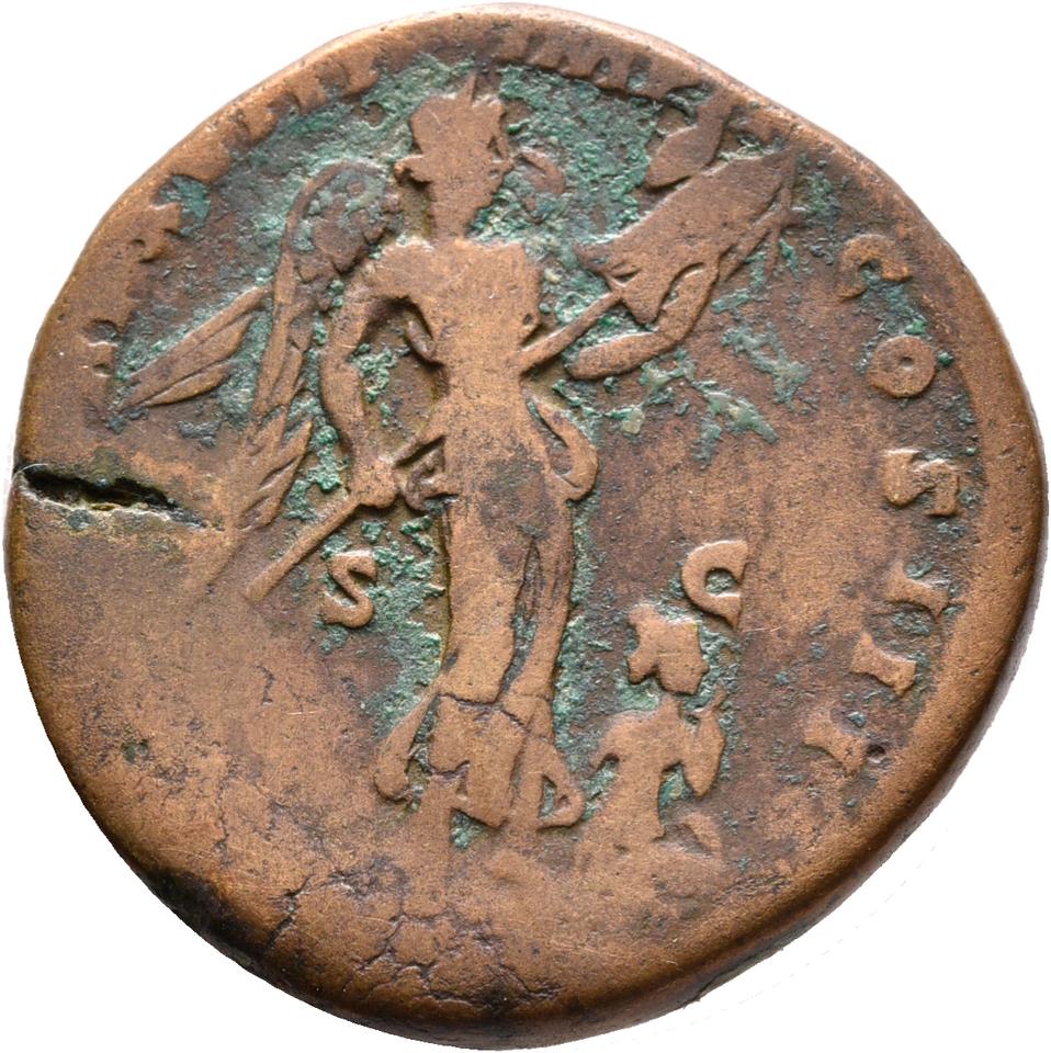 Marcus Aurelius, copper-alloy sestertius, collection photograph Rostock-ID270, reverse