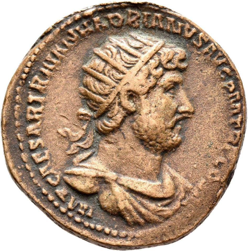 Hadrian, copper-alloy dupondius, collection photograph Rostock-ID151, obverse