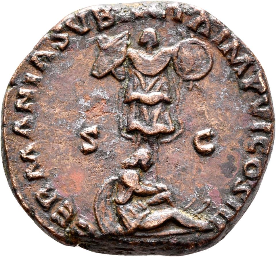 Marcus Aurelius, copper-alloy sestertius, collection photograph Rostock-ID274, reverse