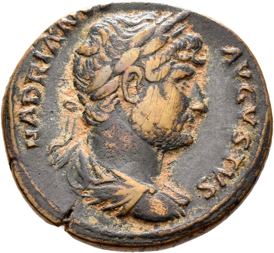 Hadrian, copper-alloy as, collection photograph Rostock-ID161, obverse