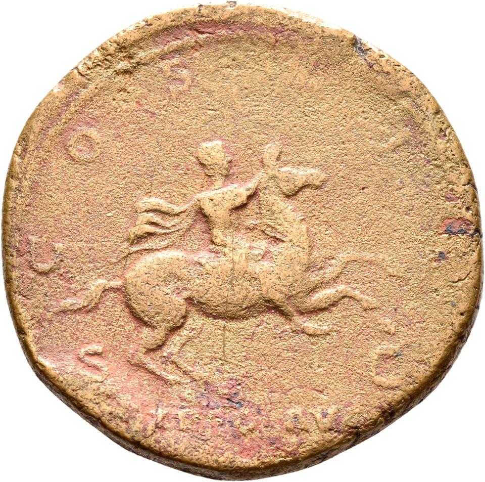 Hadrian, copper-alloy sestertius, collection photograph Rostock-ID157, reverse