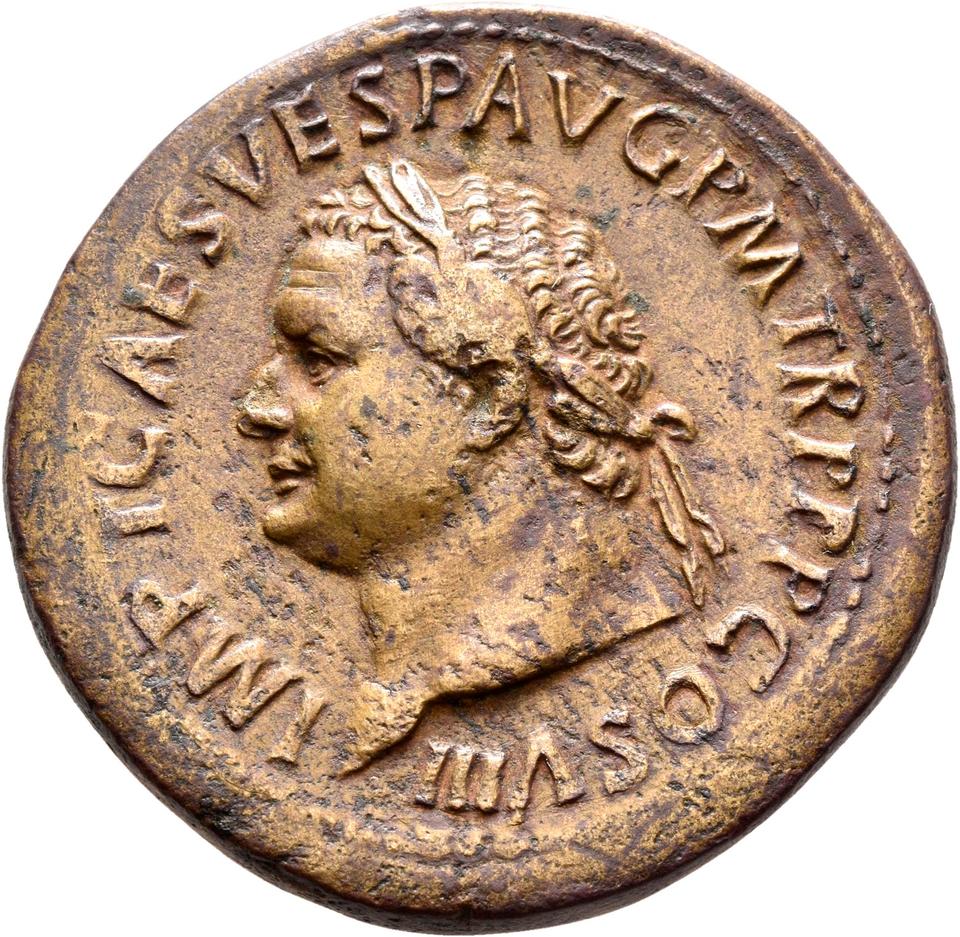 Titus, copper-alloy sestertius, collection photograph Rostock-ID89, obverse