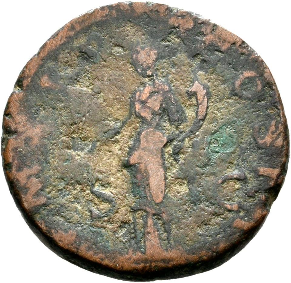 Hadrian, copper-alloy as, collection photograph Rostock-ID390, reverse