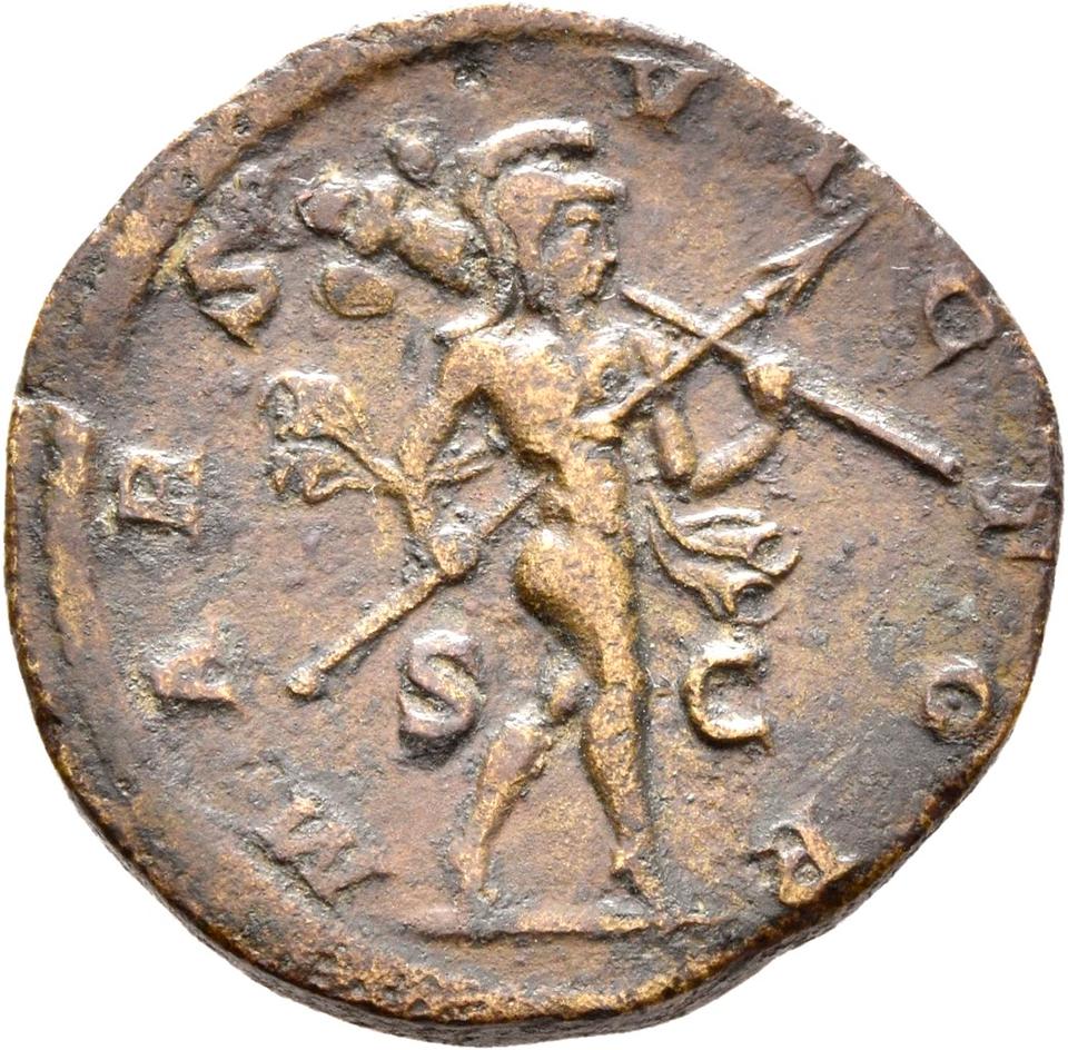 Elagabalus, copper-alloy dupondius, collection photograph Rostock-ID199, reverse