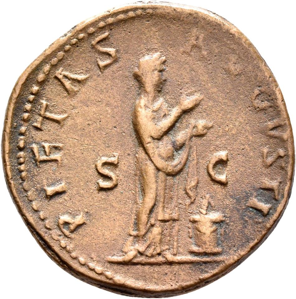 Hadrian, copper-alloy dupondius, collection photograph Rostock-ID151, reverse