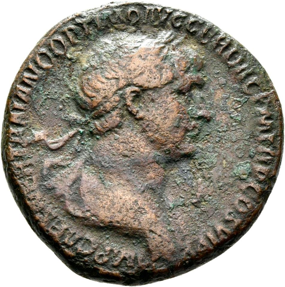 Trajan, copper-alloy as, collection photograph Rostock-ID135, obverse