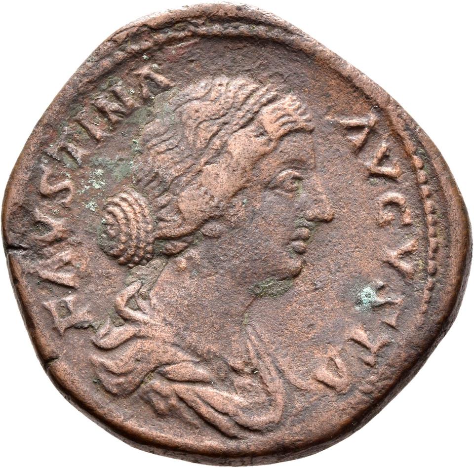Marcus Aurelius, copper-alloy sestertius, collection photograph Rostock-ID284, obverse