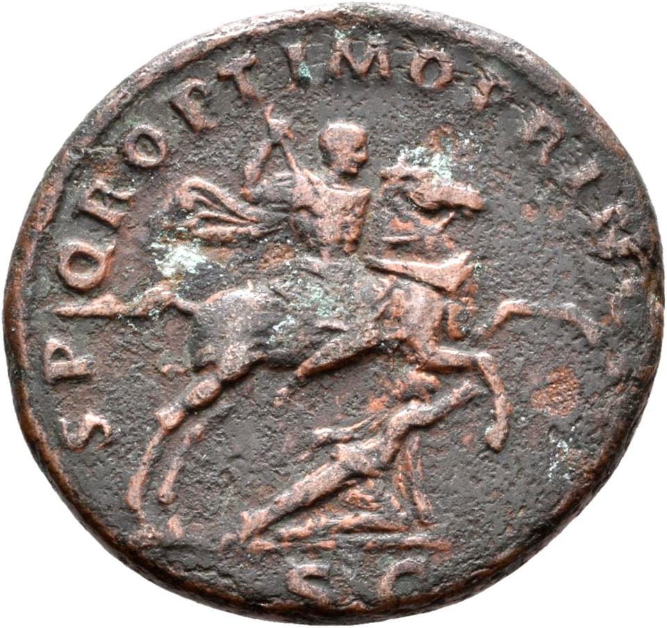 Trajan, copper-alloy as, collection photograph Rostock-ID359, reverse