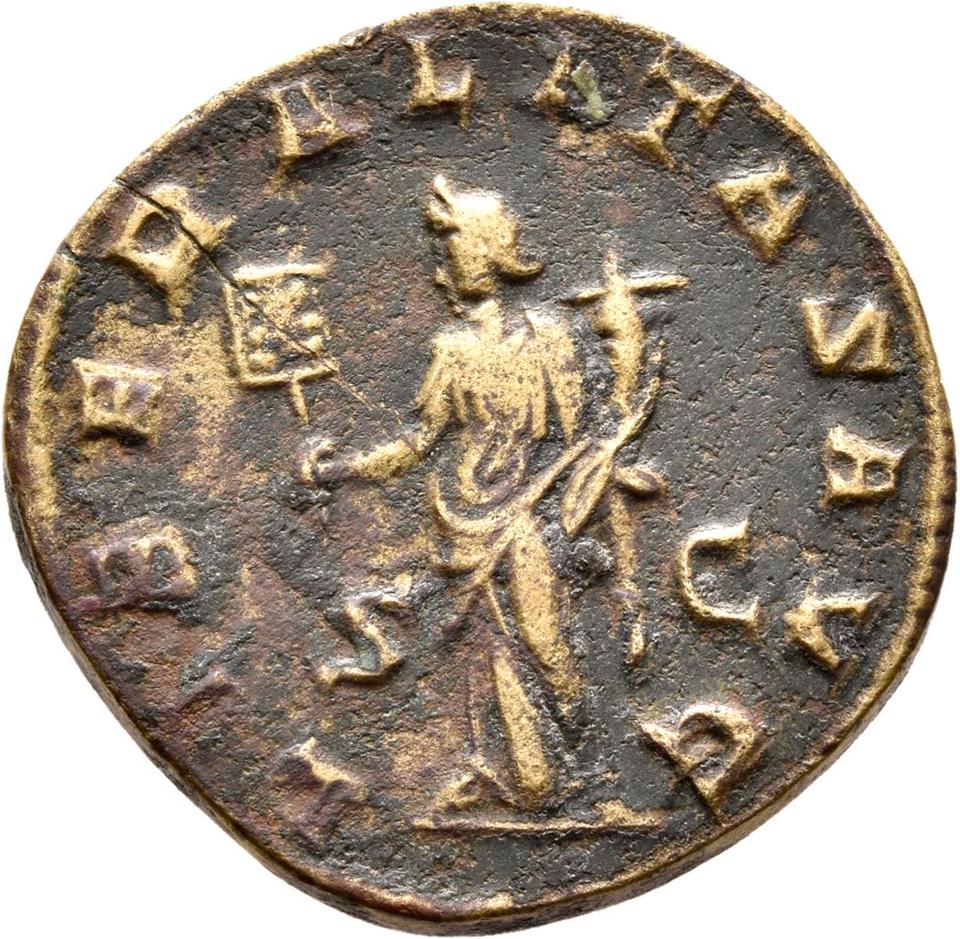 Trajan Decius, copper-alloy dupondius, collection photograph Rostock-ID1164, reverse