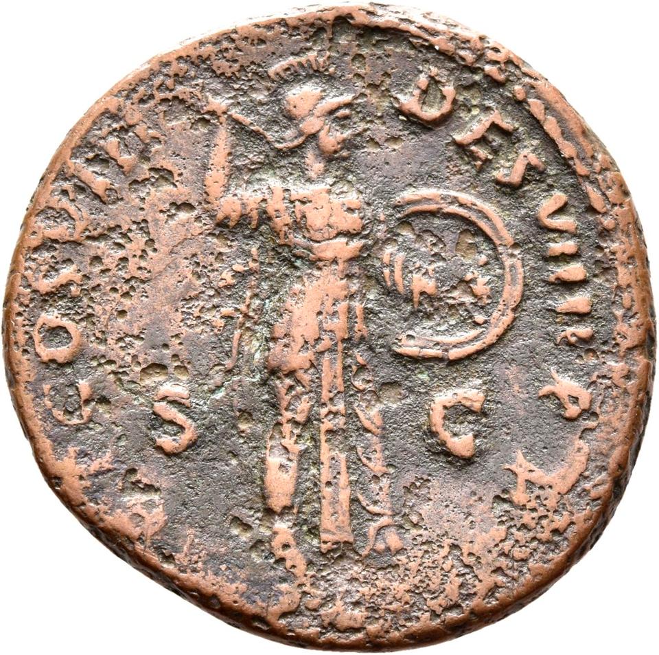 Domitian, copper-alloy as, collection photograph Rostock-ID95, reverse
