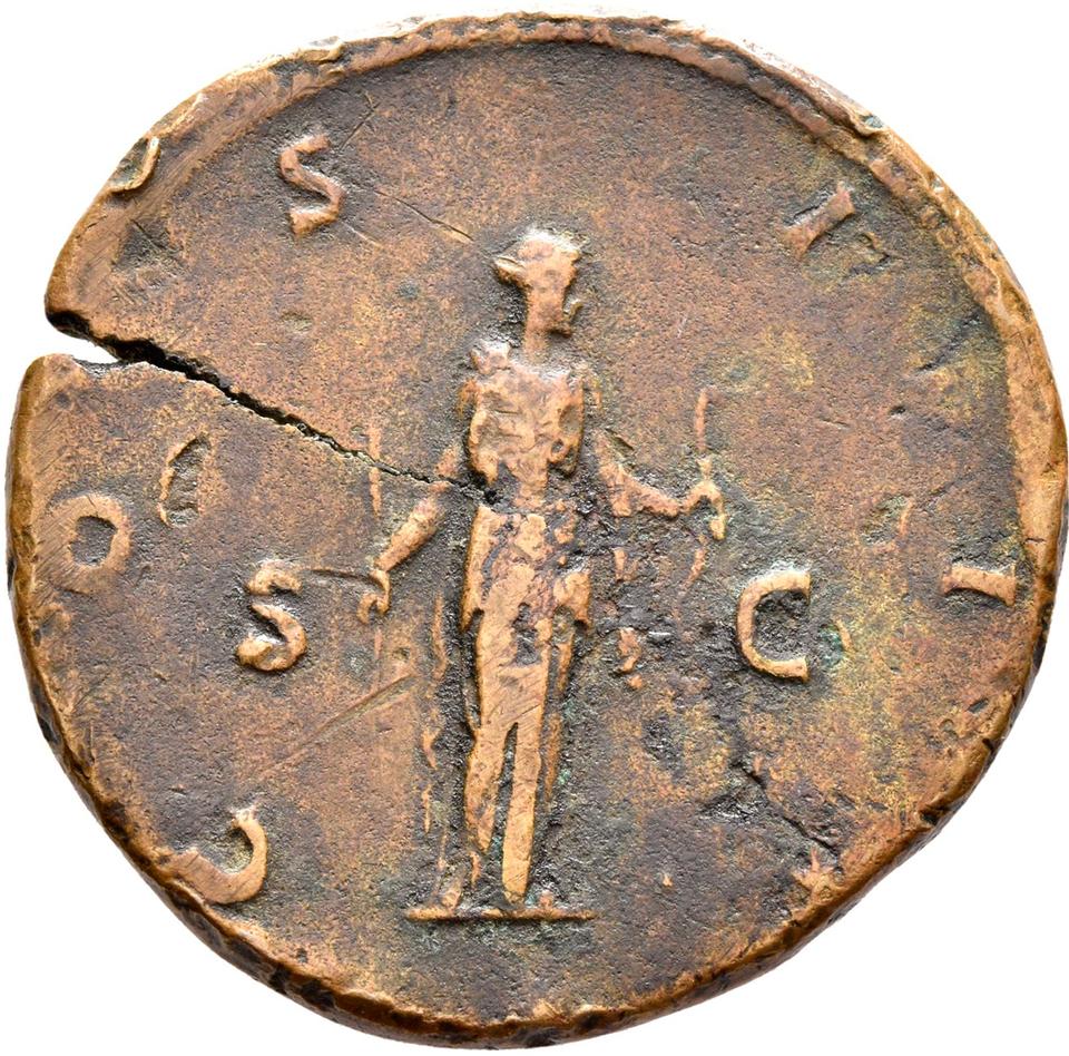 Hadrian, copper-alloy sestertius, collection photograph Rostock-ID153, reverse