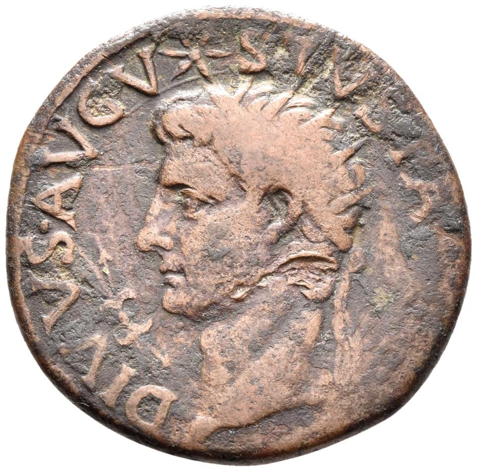 Tiberius, copper-alloy as, collection photograph Rostock-ID36, obverse