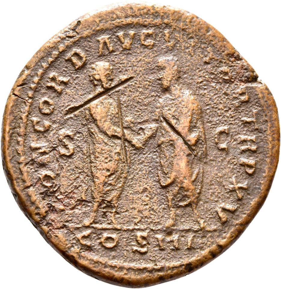 Marcus Aurelius, copper-alloy sestertius, collection photograph Rostock-ID265, reverse