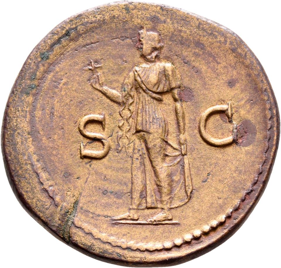 Titus, copper-alloy sestertius, collection photograph Rostock-ID89, reverse