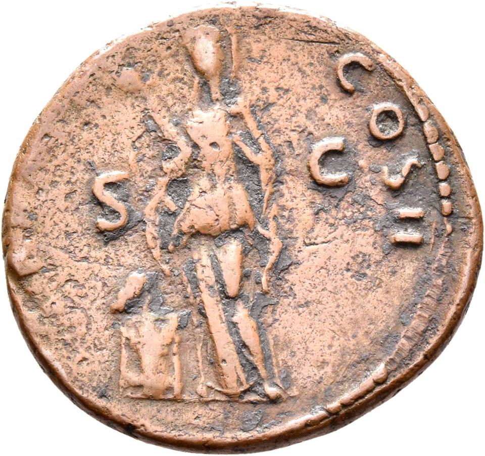Trajan, copper-alloy as, collection photograph Rostock-ID121, reverse