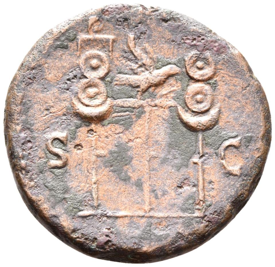 Vespasian, copper-alloy as, collection photograph Rostock-ID79, reverse