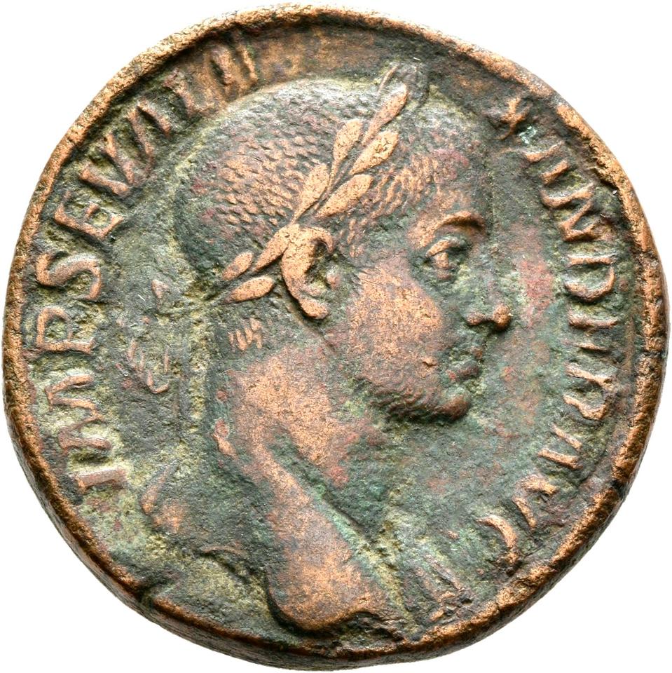 Severus Alexander, copper-alloy sestertius, collection photograph Rostock-ID204, obverse