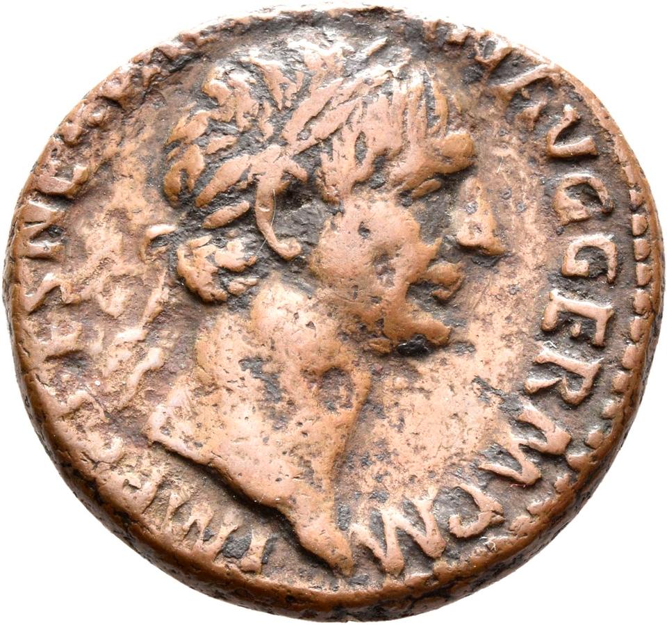 Trajan, copper-alloy as, collection photograph Rostock-ID121, obverse