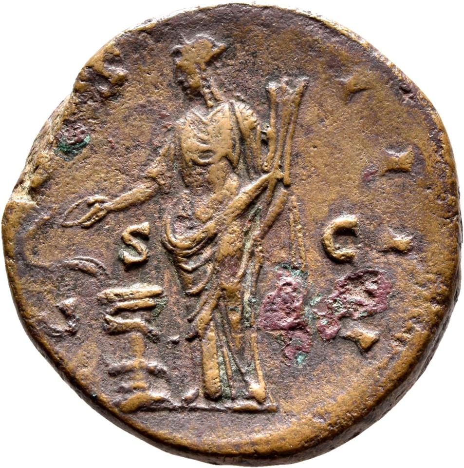 Antoninus Pius, copper-alloy sestertius, collection photograph Rostock-ID243, reverse