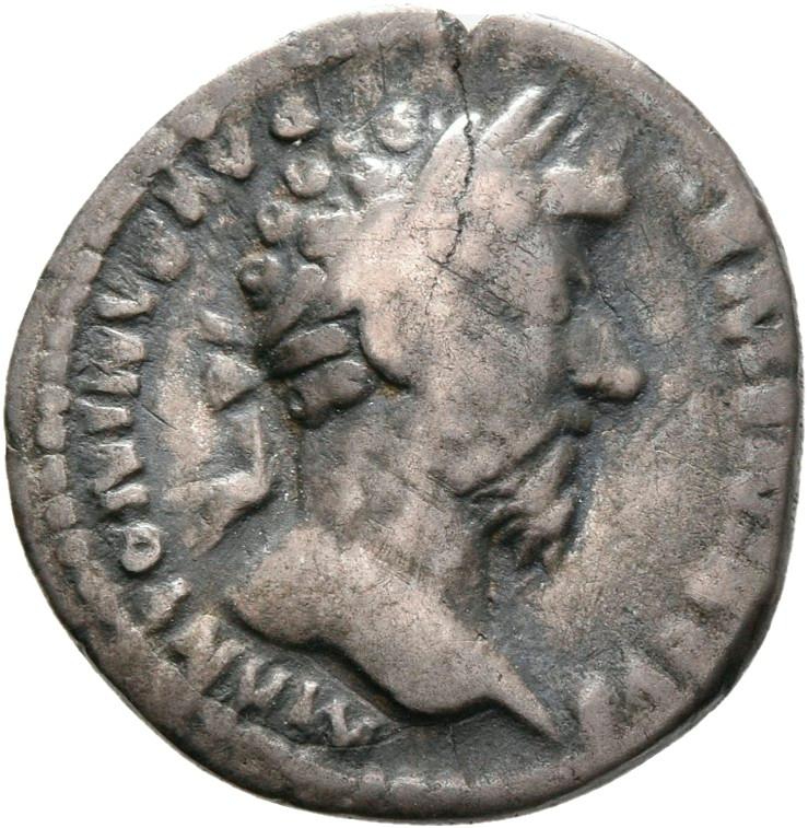 Marcus Aurelius, silver denarius, collection photograph Rostock-ID183, obverse