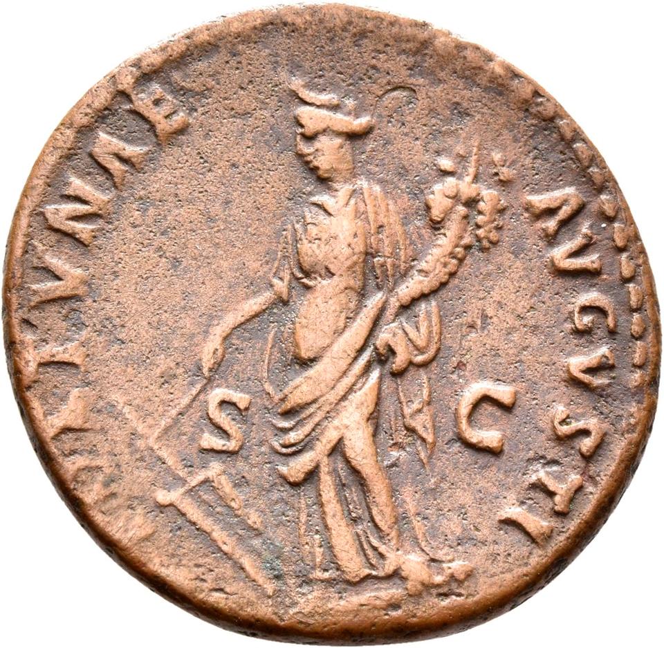 Domitian, copper-alloy as, collection photograph Rostock-ID101, reverse