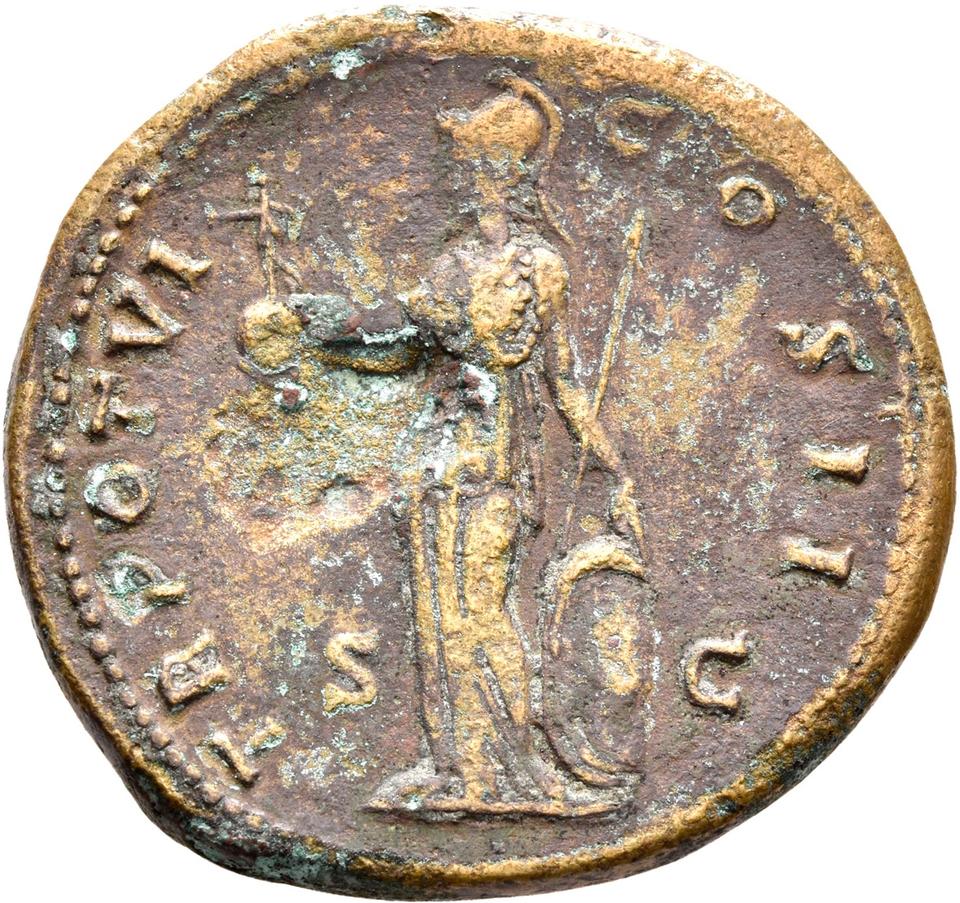 Antoninus Pius, copper-alloy sestertius, collection photograph Rostock-ID259, reverse
