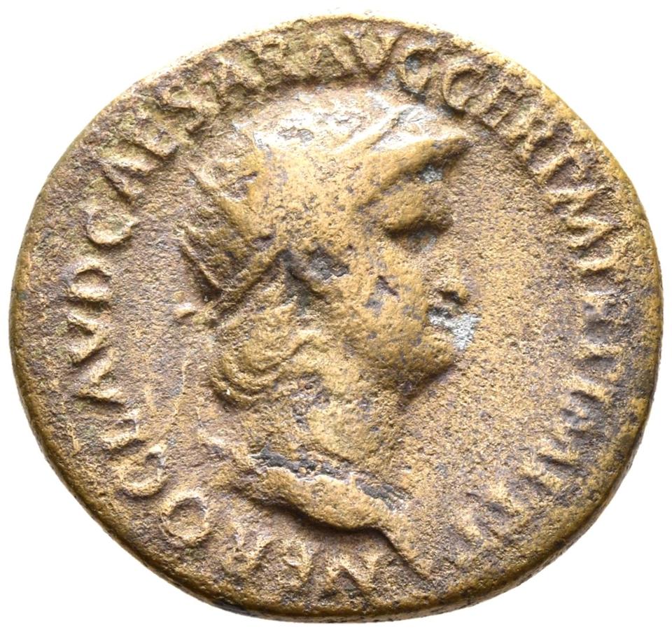 Nero, copper-alloy as, collection photograph Rostock-ID53, obverse